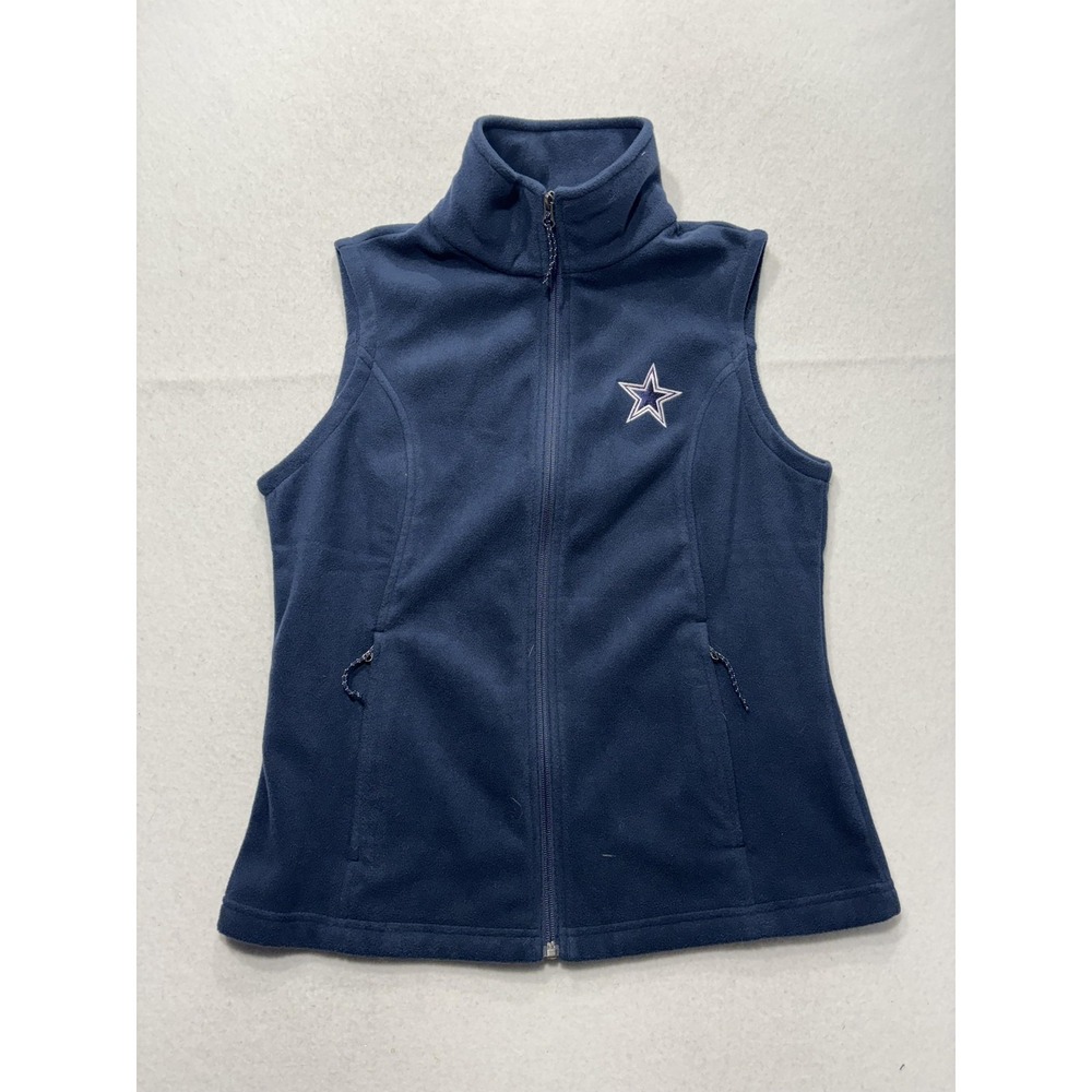 Columbia Dallas Cowboys Womens Medium Blue NFL Football Fleece Vest AL1368